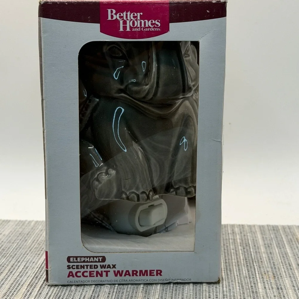 Better Homes & Gardens Elephant Scented Wax Accent Warmer Ceramic Grey Plug-In